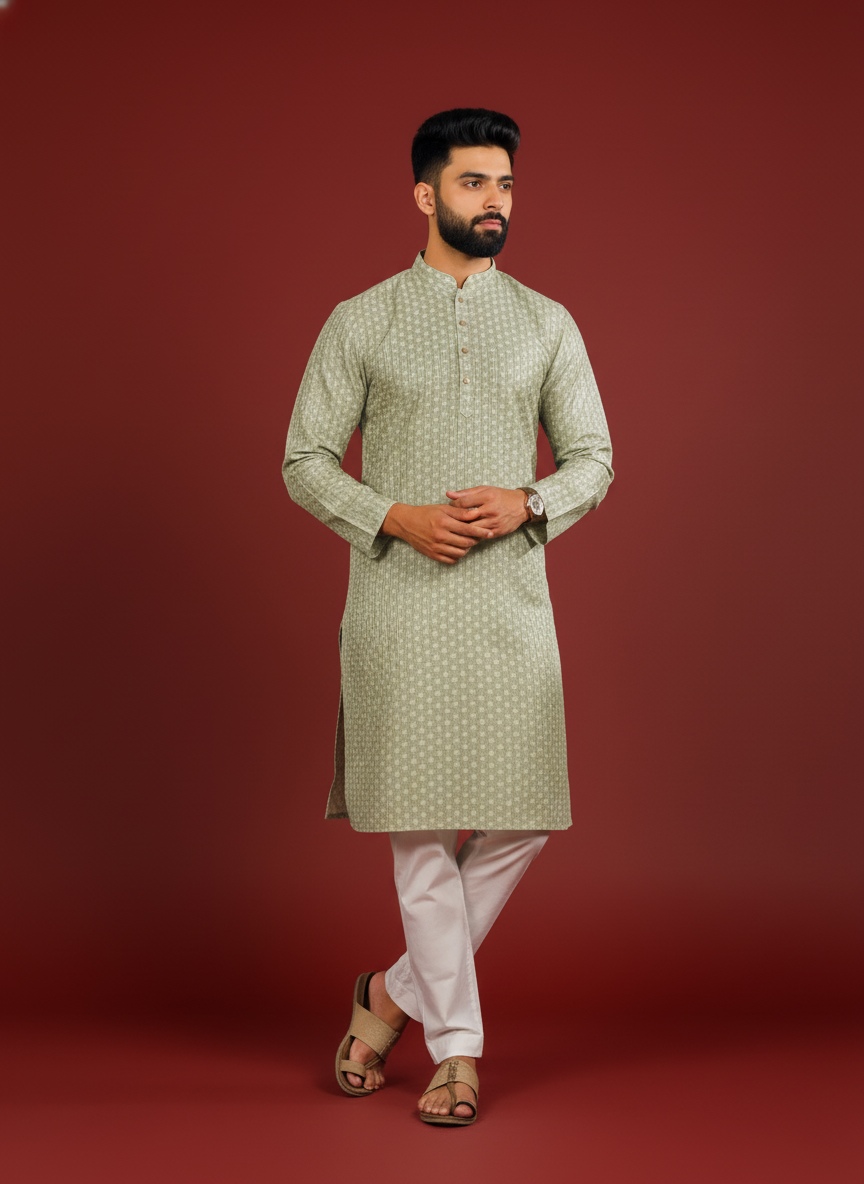 Pista Art Silk Designer Kurta Pyjama