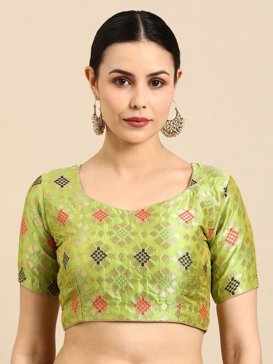 Pista Banarasi Silk Jacquard Readymade Blouse