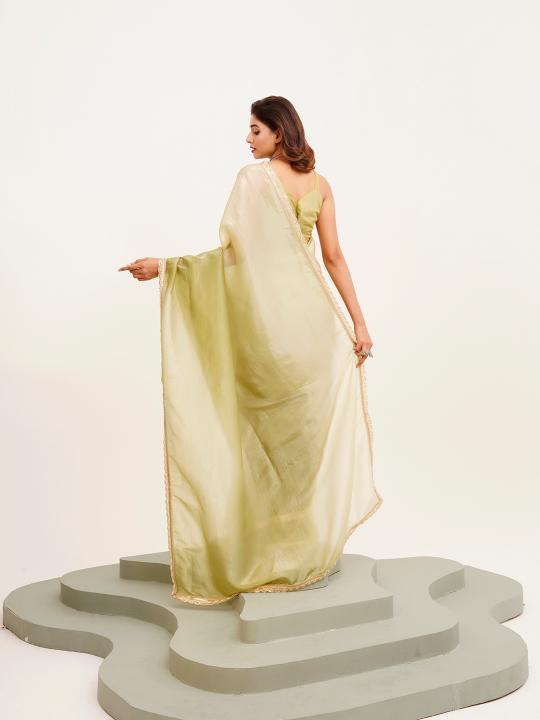 Pista Chiffon Saree — alternate view