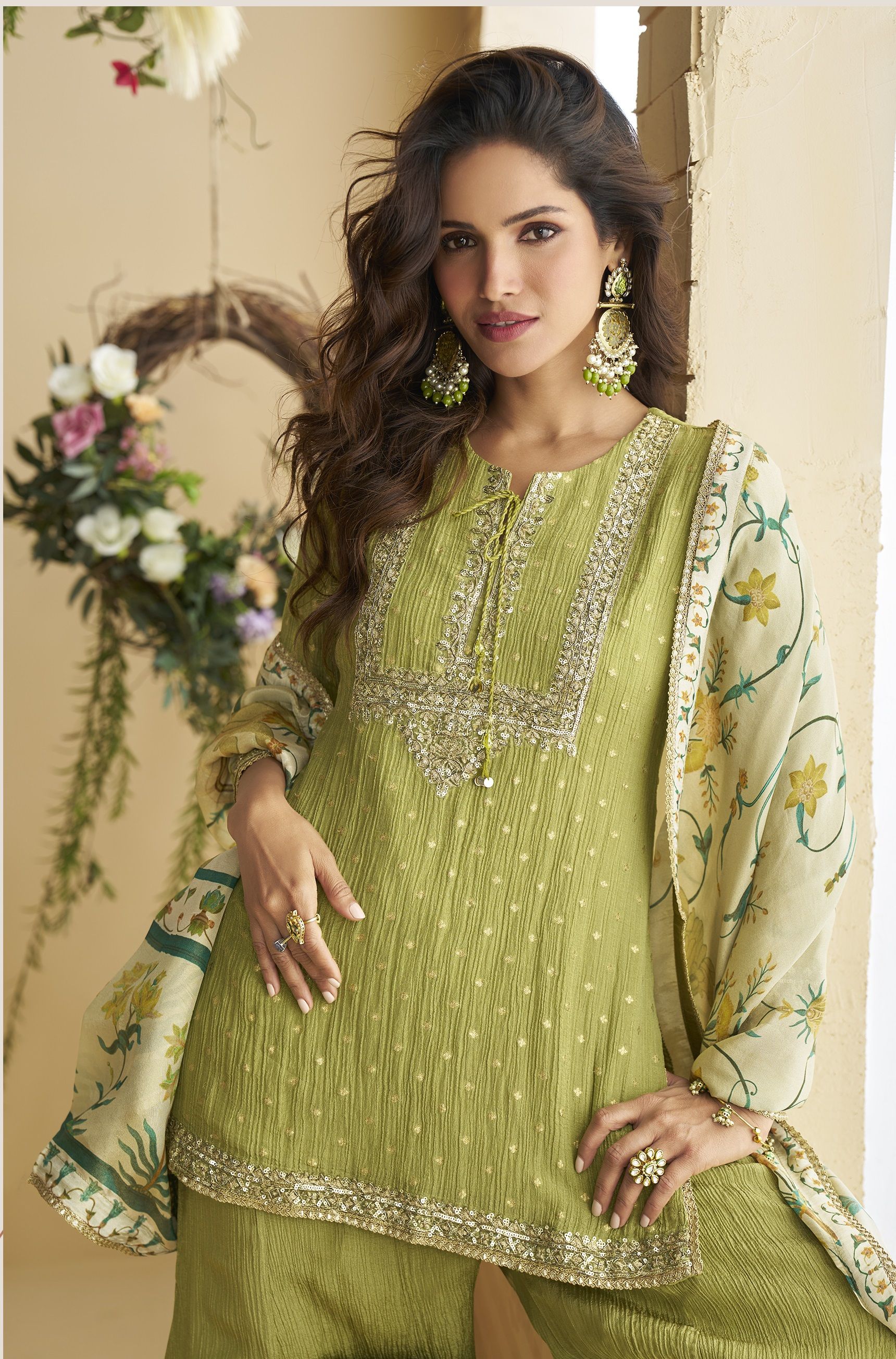 Pista Chinon Embroidered Palazzo Suit — alternate view