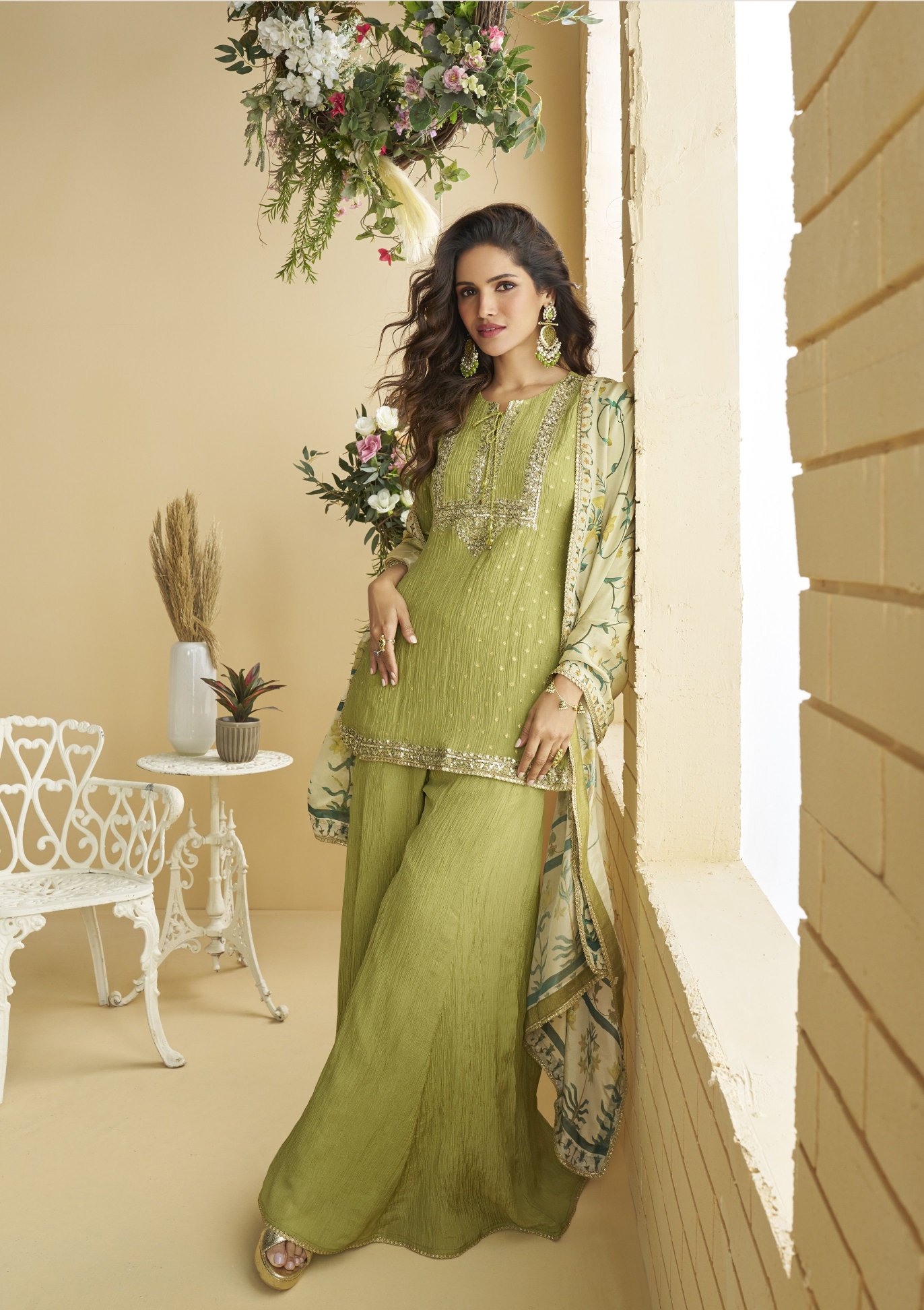 Pista Chinon Embroidered Palazzo Suit