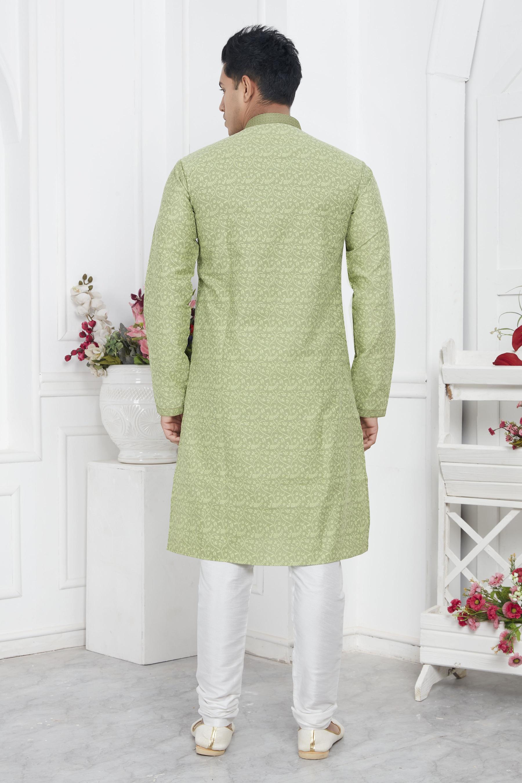 Pista Embroidered Kurta Pyjama — alternate view