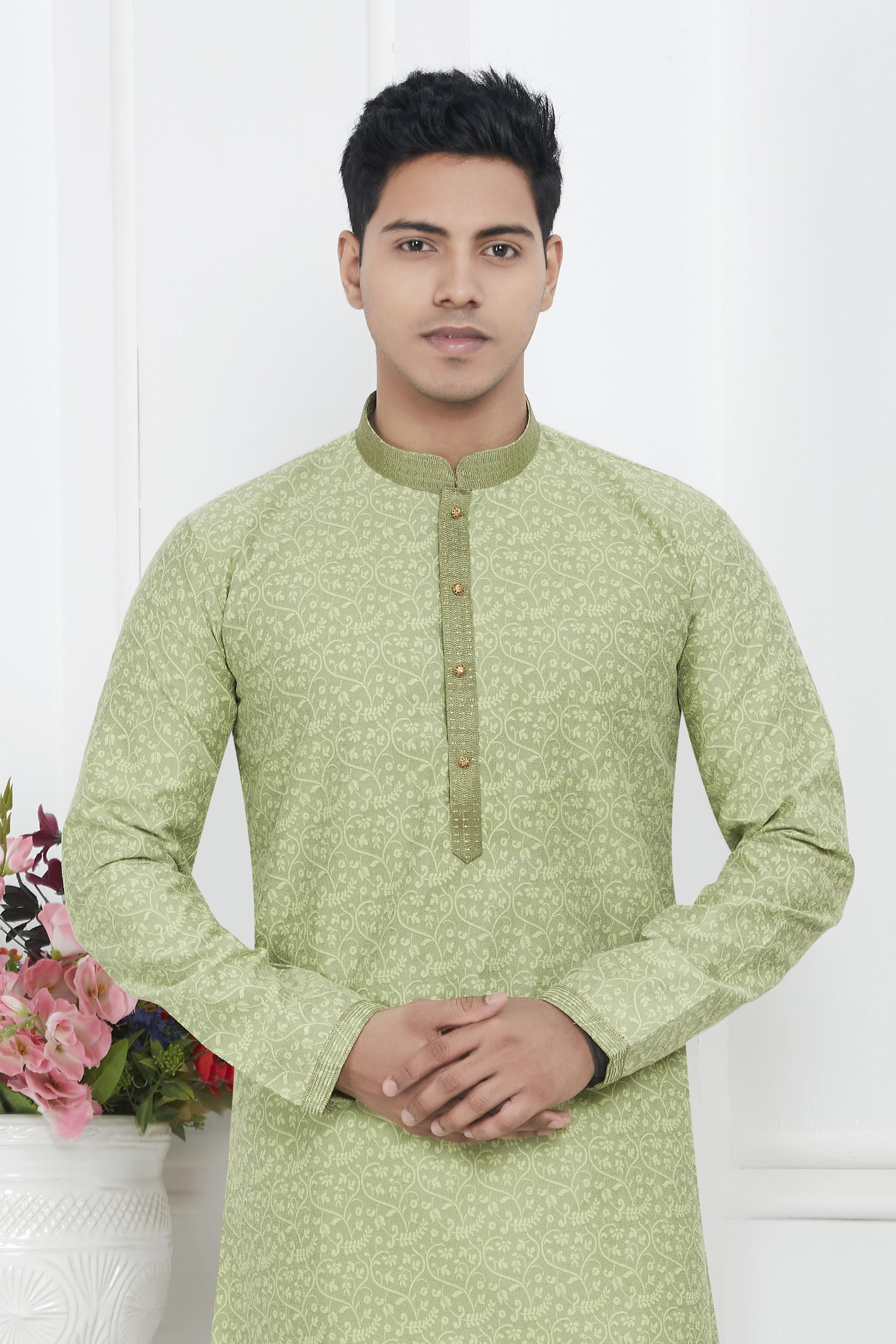 Pista Embroidered Kurta Pyjama