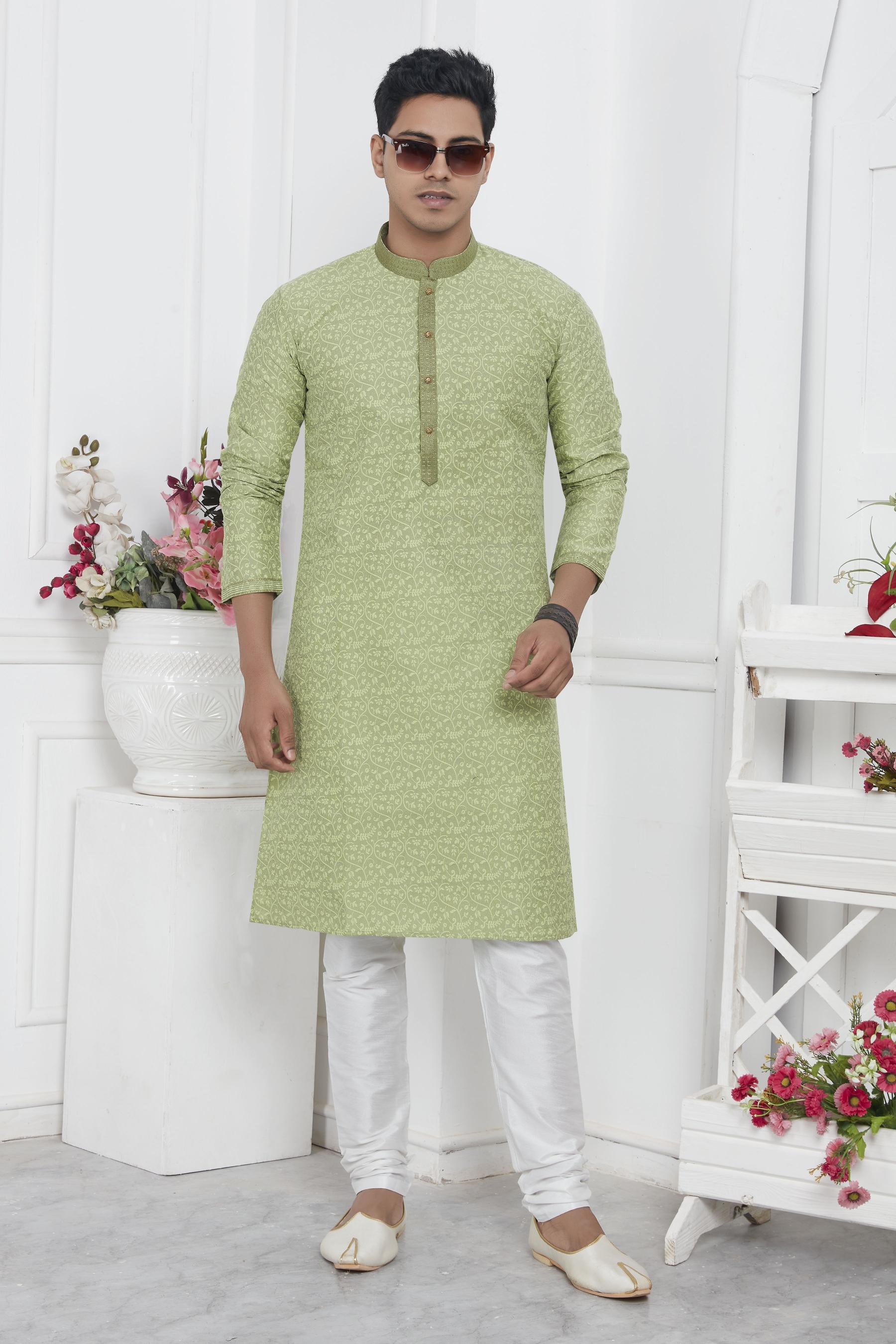 Pista Embroidered Kurta Pyjama