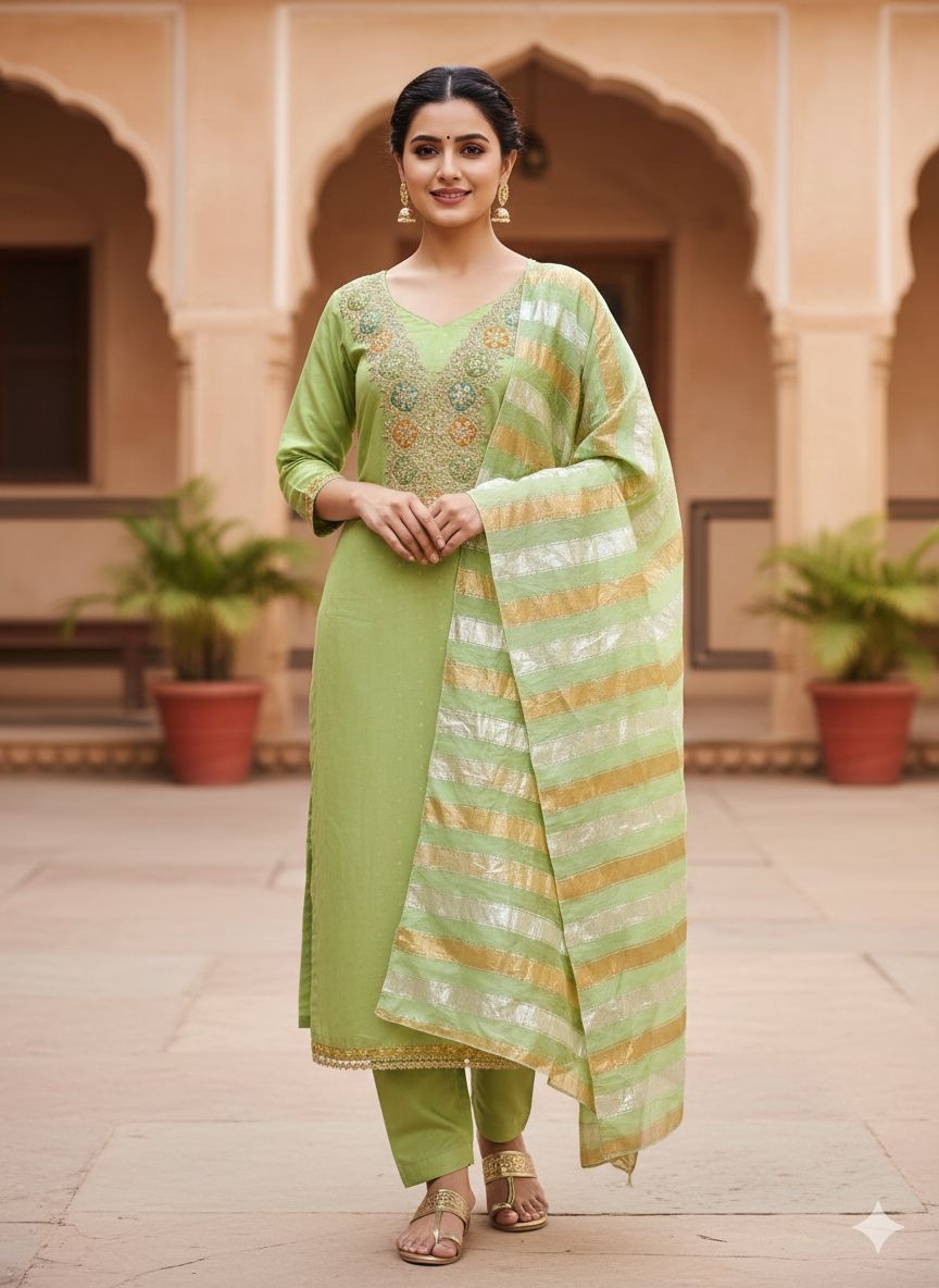 Pista Embroidered Modal Butti Salwar Suit