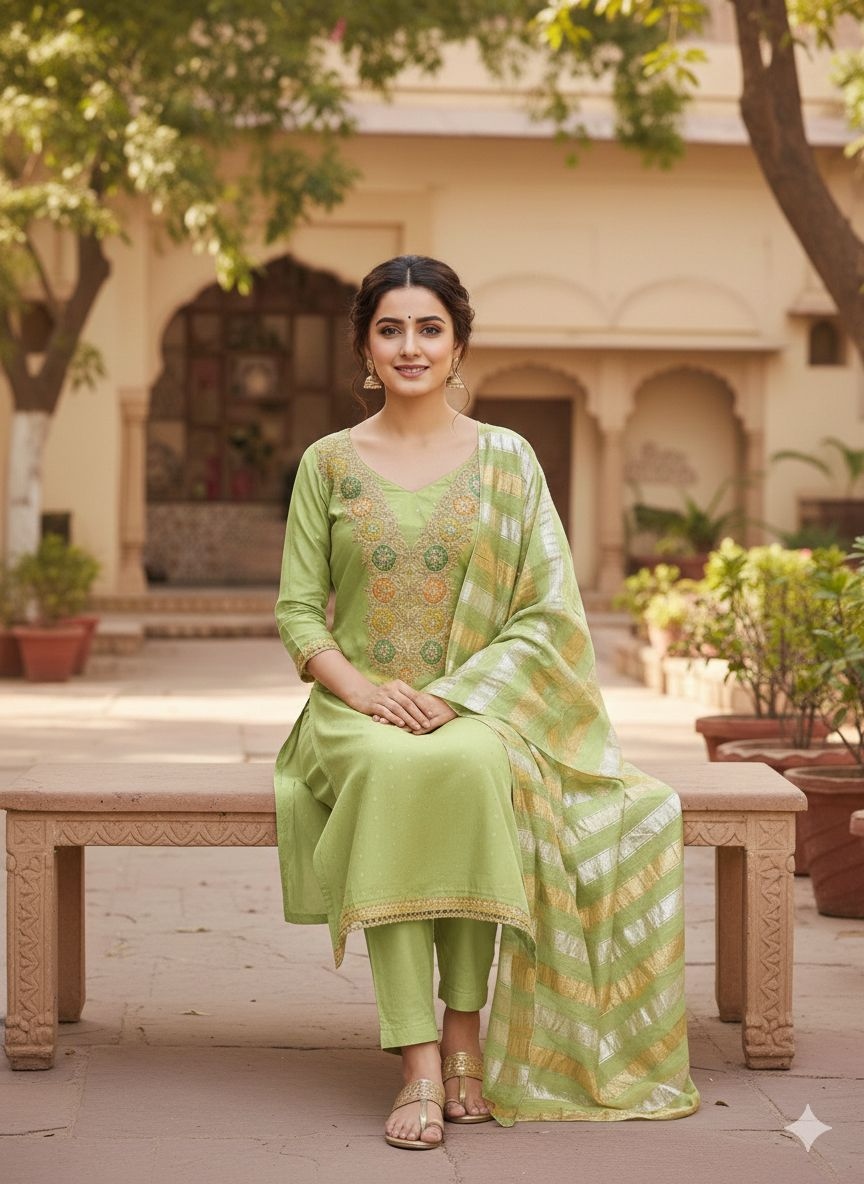 Pista Embroidered Modal Butti Salwar Suit — alternate view