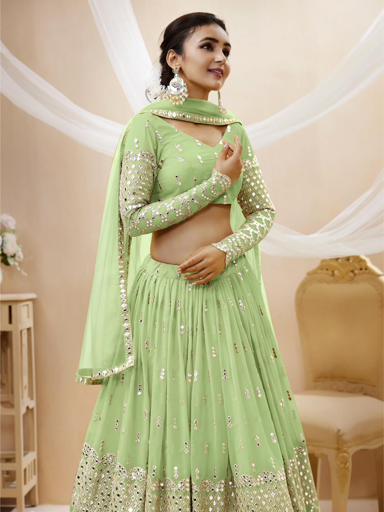 Pista Georgette Lehenga — alternate view