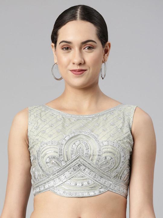 Pista Net Heavy Embroidery Readymade Blouse