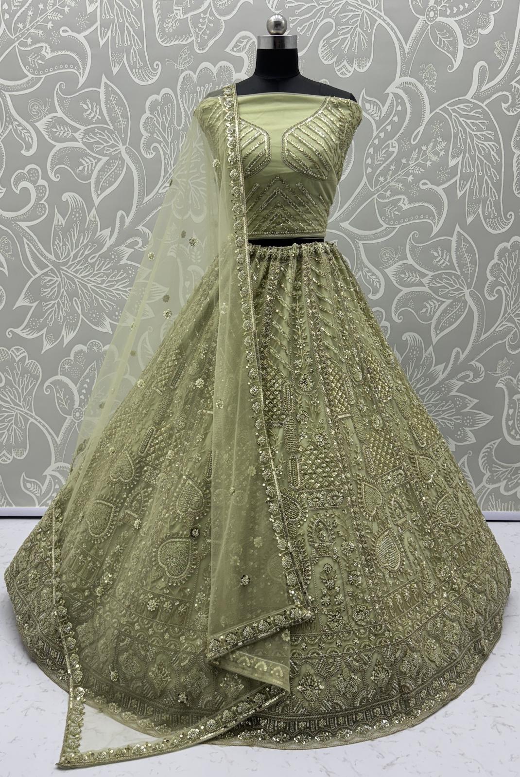 Pista Net Wedding Lehenga