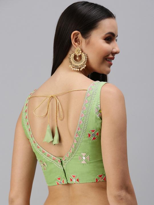 Pista Organza Embroidered Readymade Blouse — alternate view