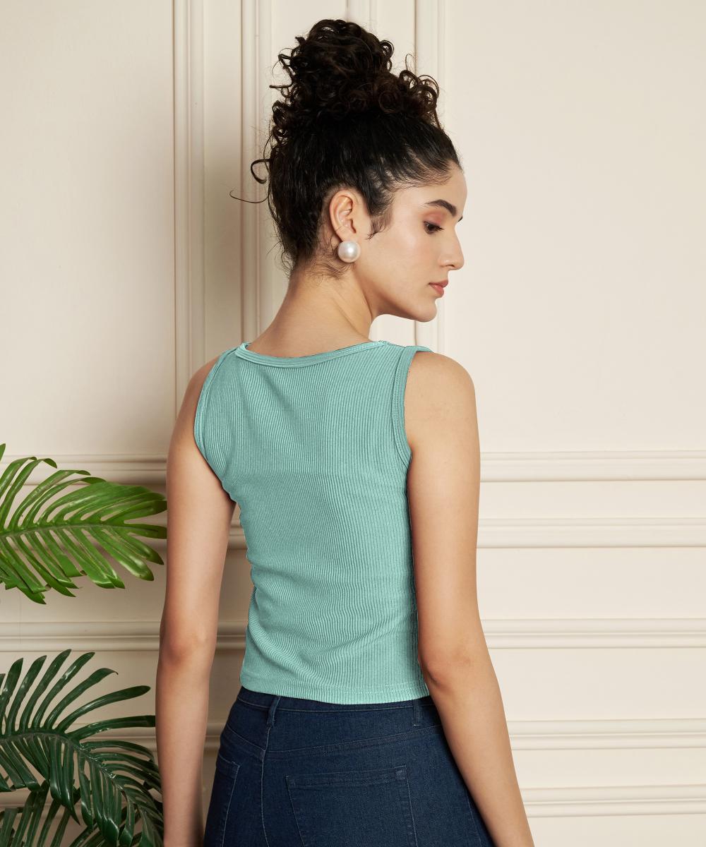 Pista Ribbed Knitted Women’s Tank Top — alternate view