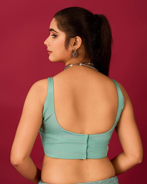 Pista Satin Readymade Blouse — alternate view