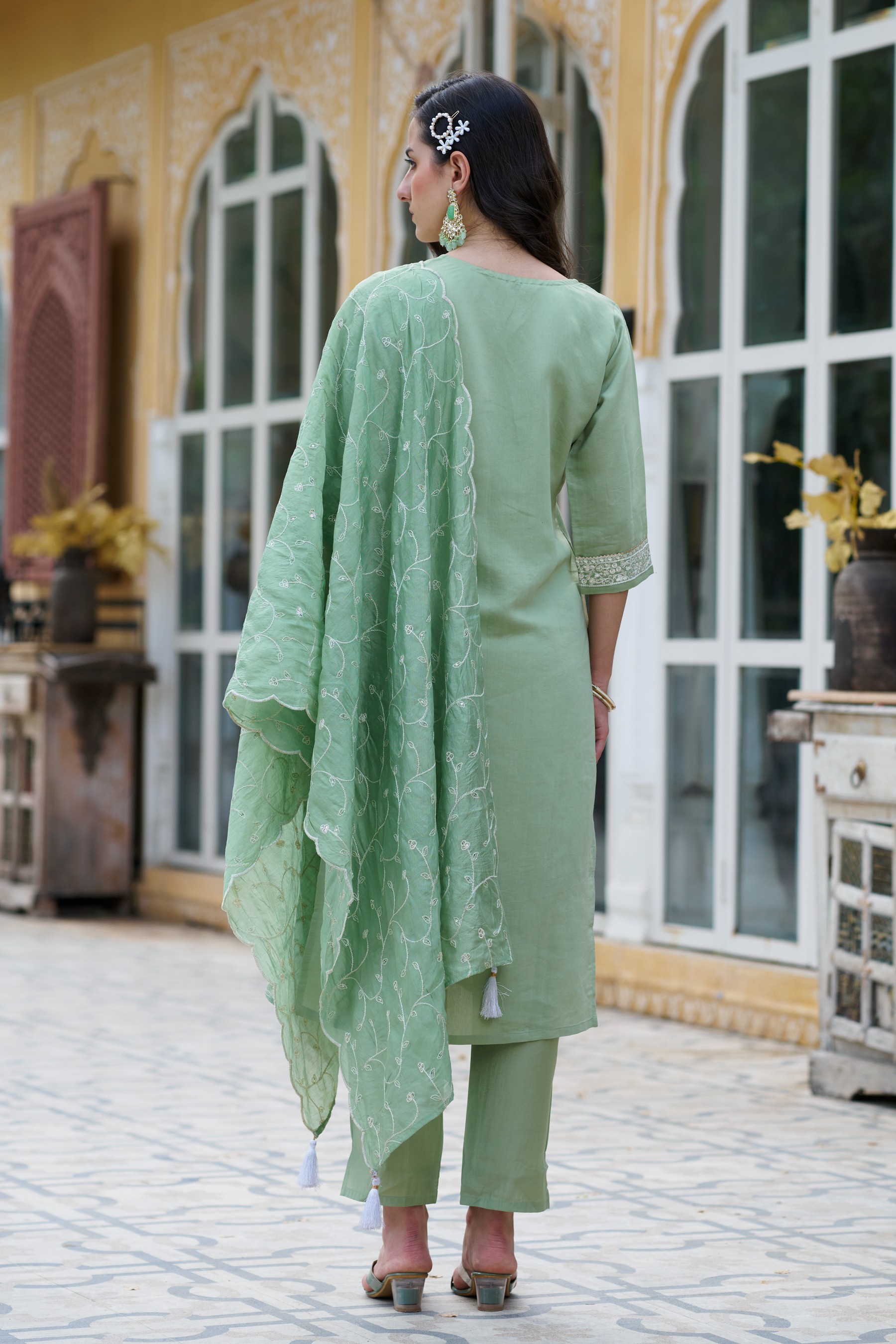 Pista Silk Blend Embroidered Salwar Suit — alternate view