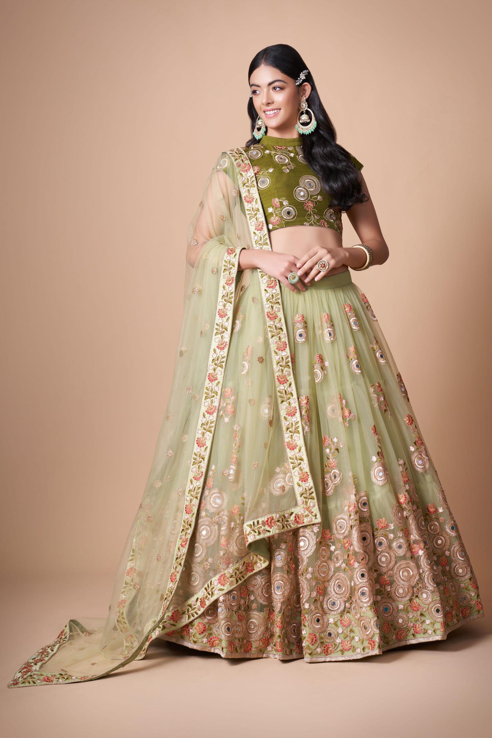 Pista Soft Net Lehenga Choli