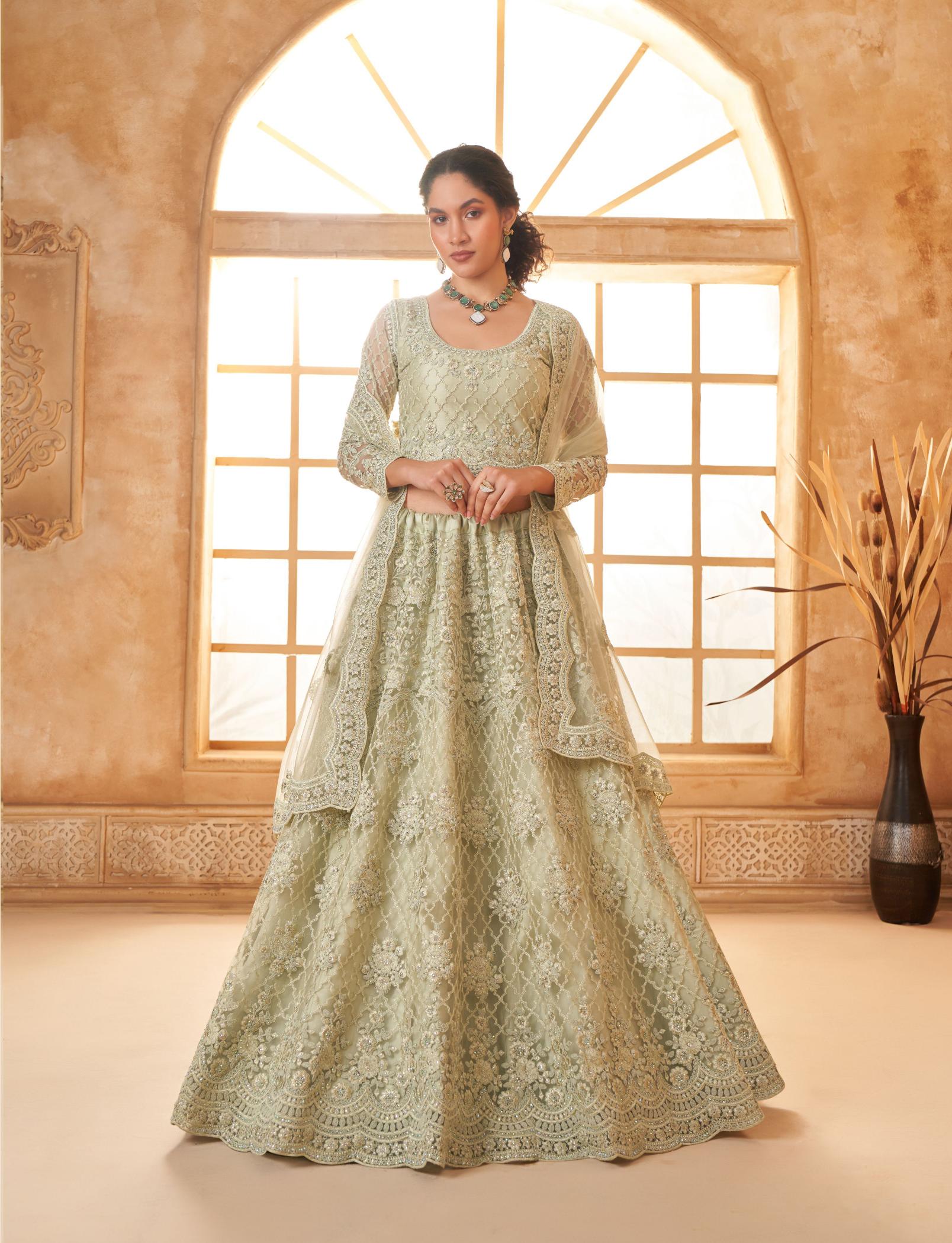 Pista Wedding Soft Net Lehenga