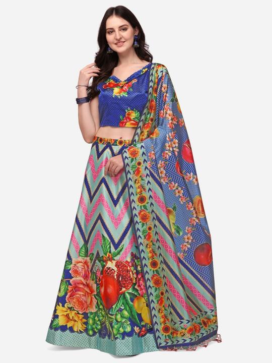 Printed Blue Lehenga