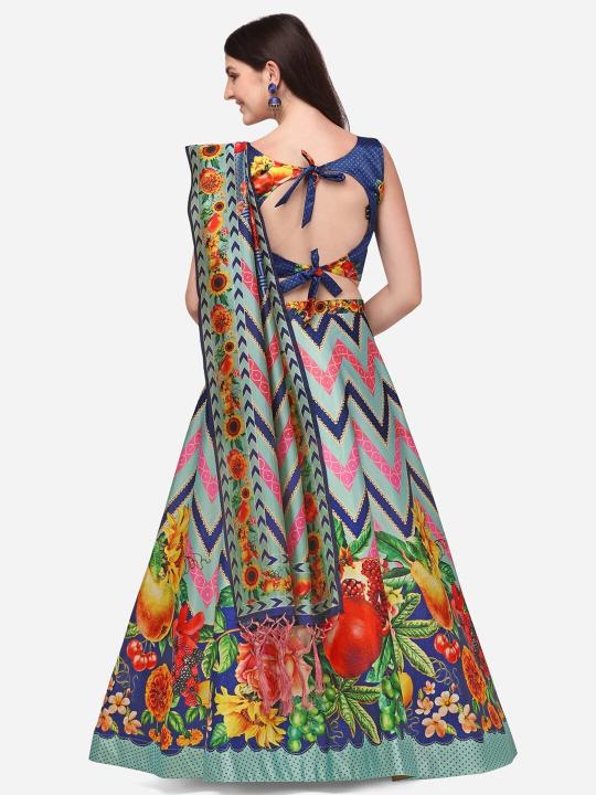 Printed Blue Lehenga — alternate view