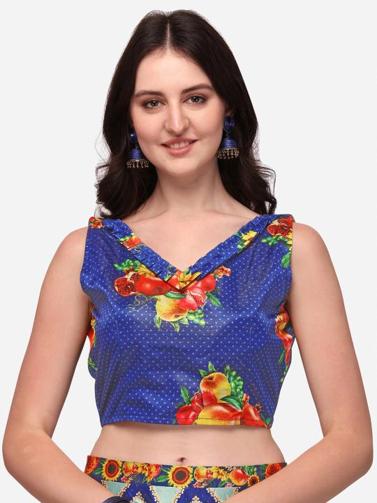 Printed Blue Lehenga