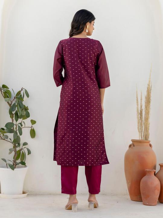 Purple Chanderi Silk Readymade Suits — alternate view