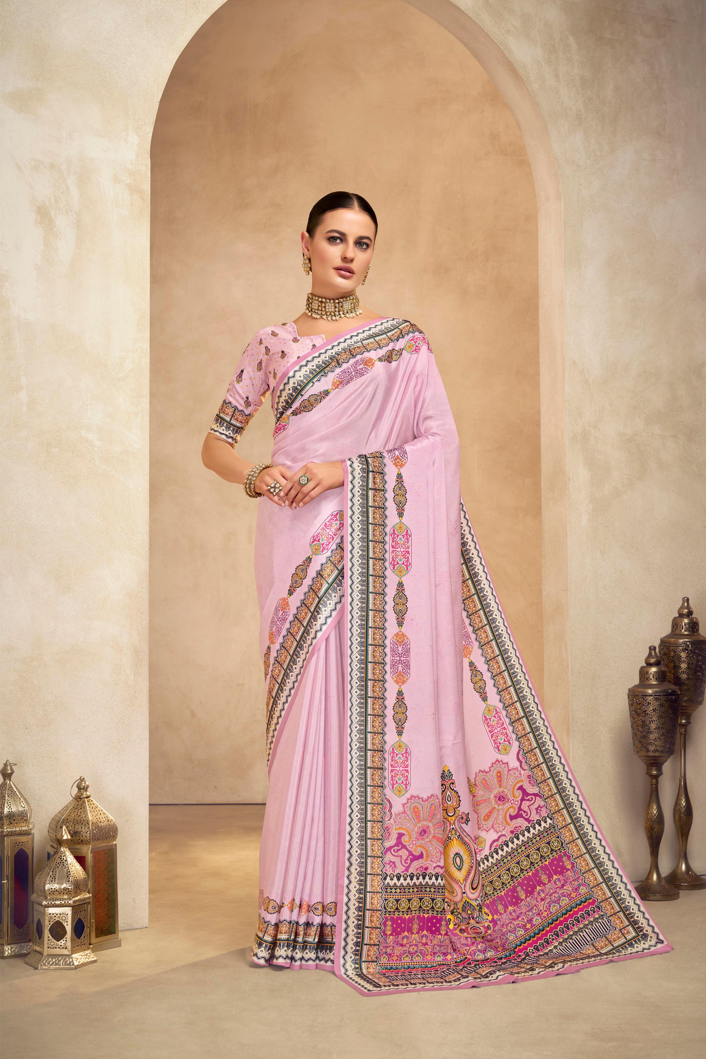 Purple Crepe Silk Saree