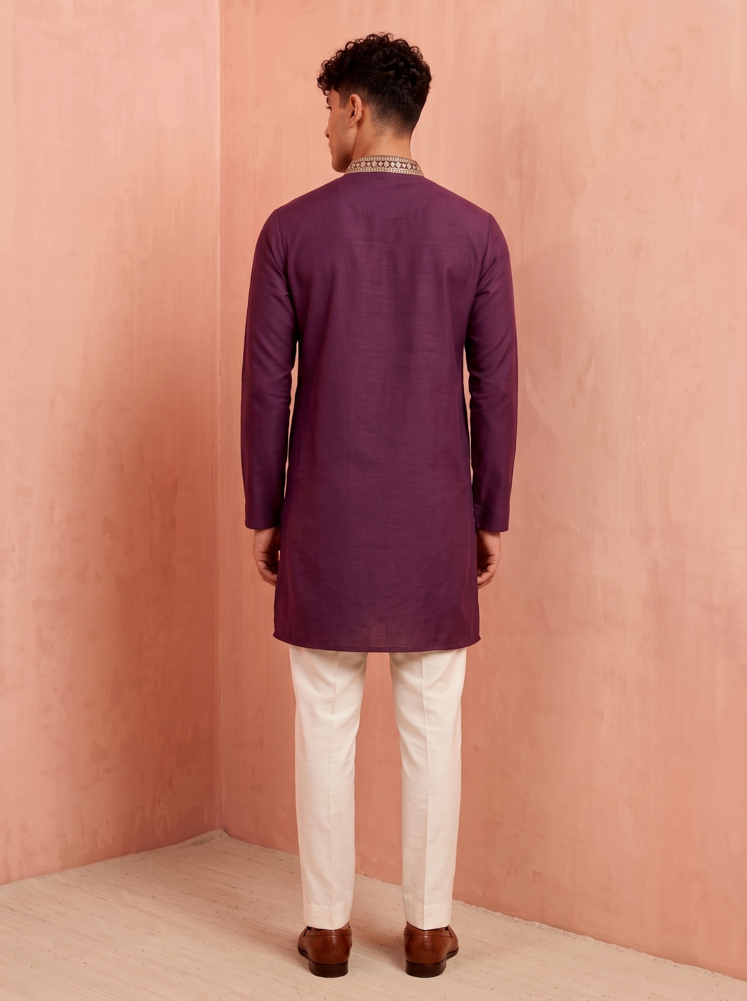 Purple Embroidered Armani Kurta Pyjama — alternate view