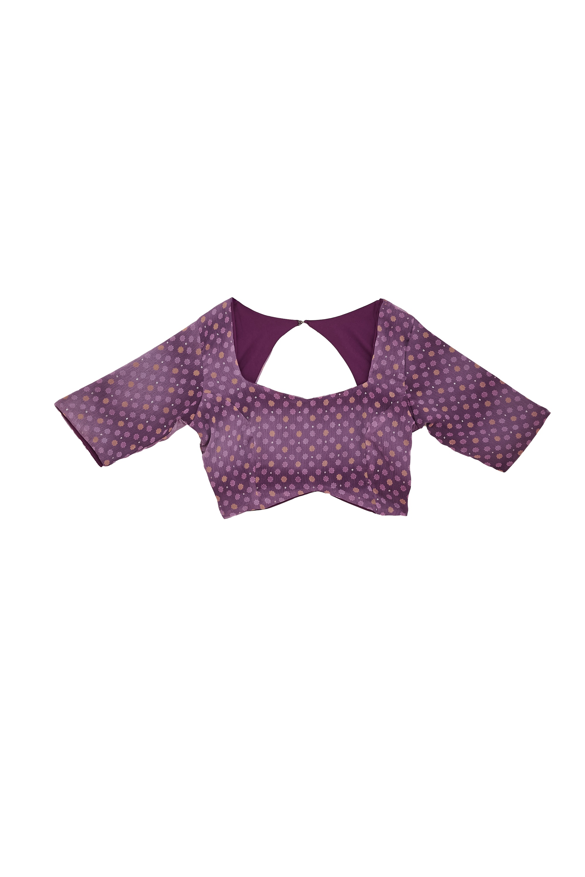 Purple Floral Printed Chiffon Ready To Wear Saree