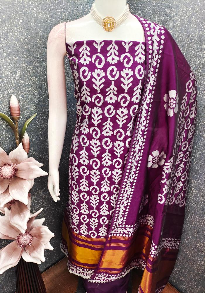 Purple Gajji Silk Salwar Suit