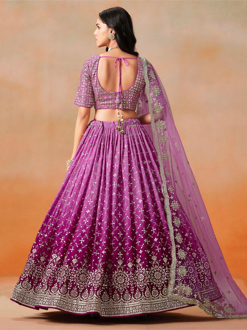 Purple Georgette Festive Lehenga — alternate view
