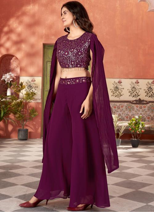 Purple Georgette Kurti — alternate view