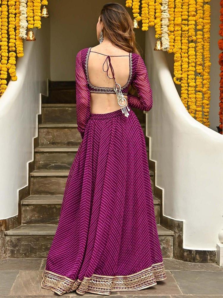 Purple Georgette Lehenga Choli — alternate view