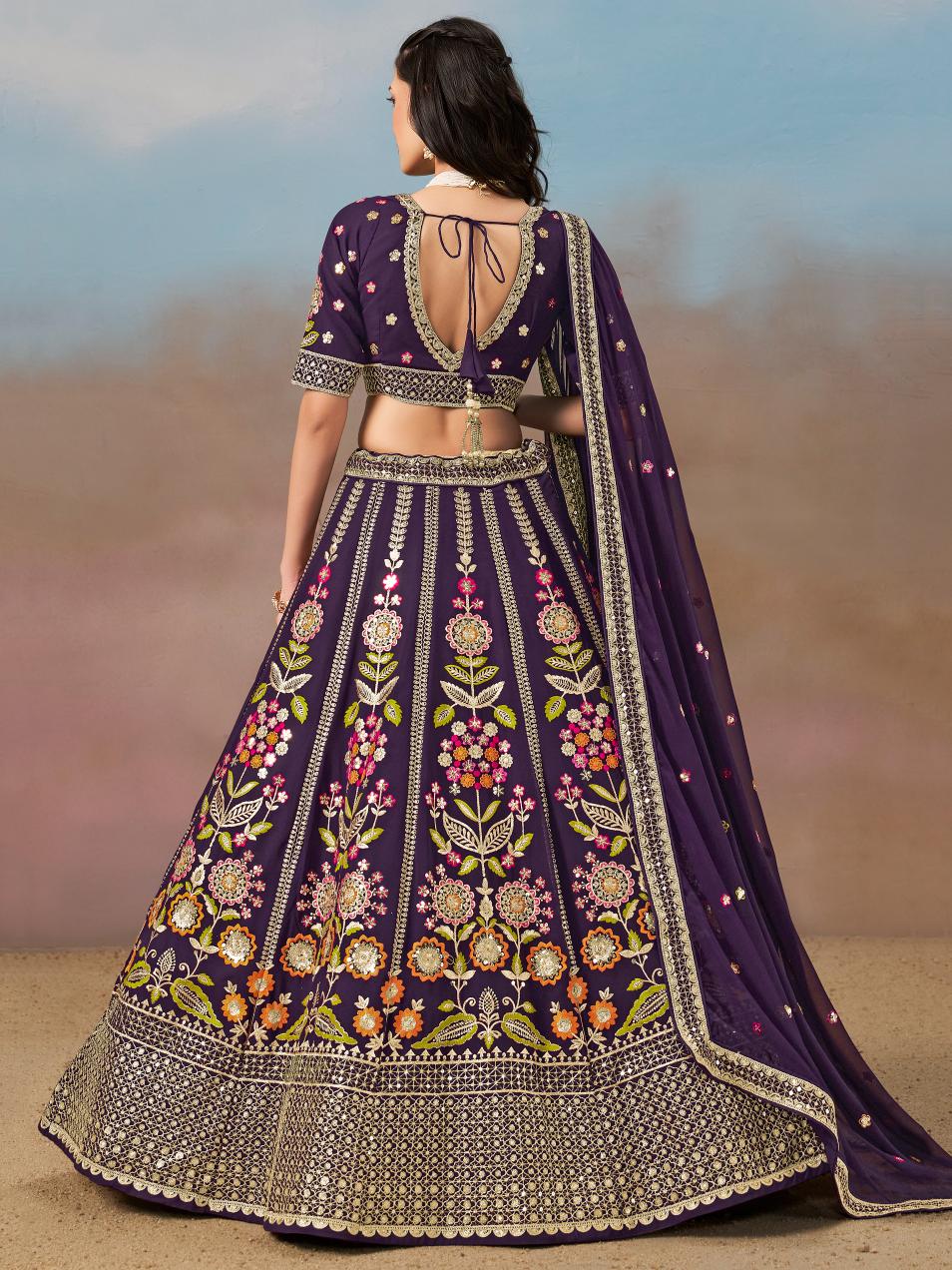 Purple Georgette Lehenga Choli — alternate view