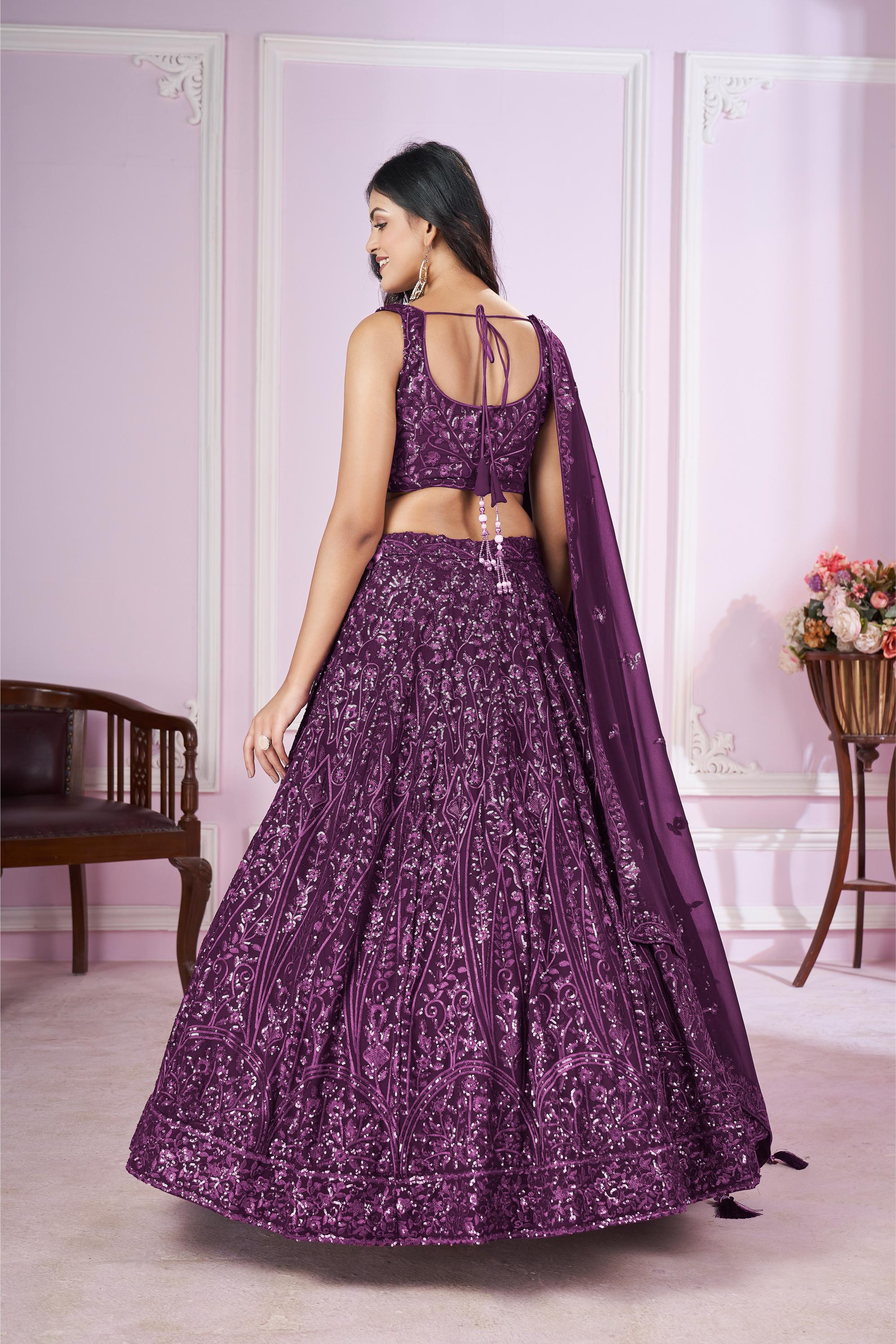 Purple Georgette Lehenga Choli — alternate view