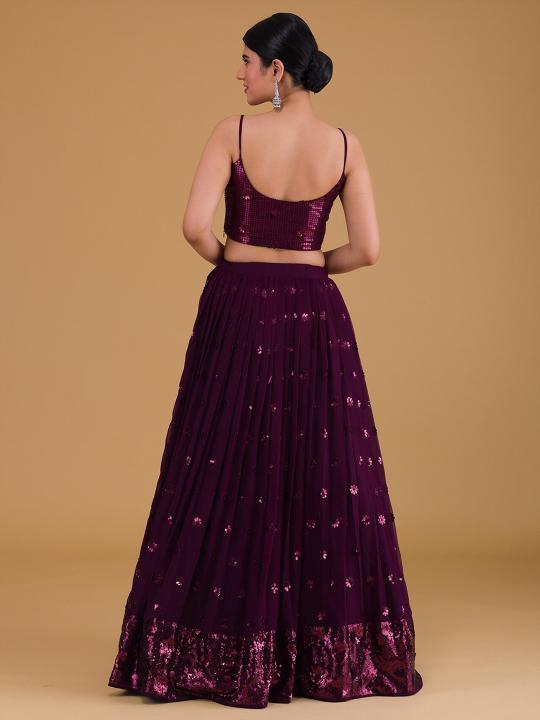 Purple Georgette Party Wear Lehenga — alternate view