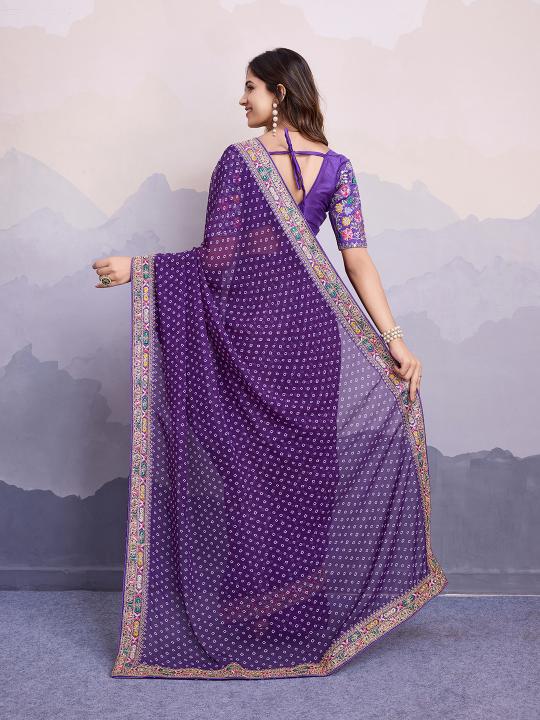 Purple Georgette Saree — alternate view