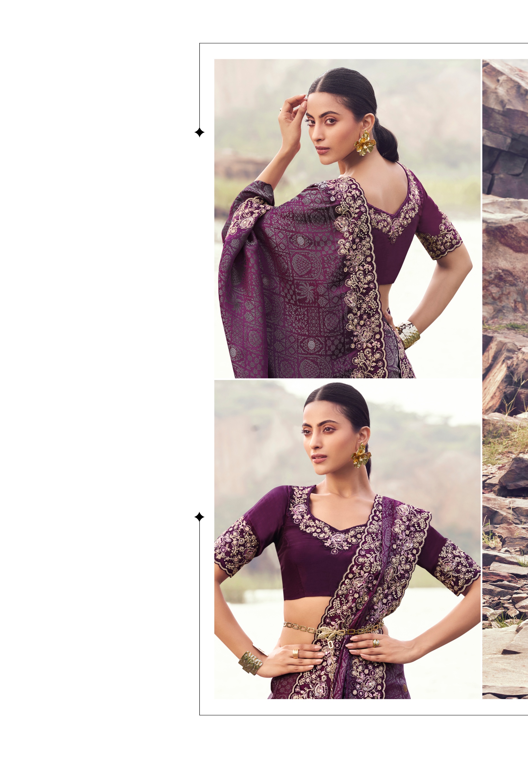 Purple Heritage Heavy Satin Saree