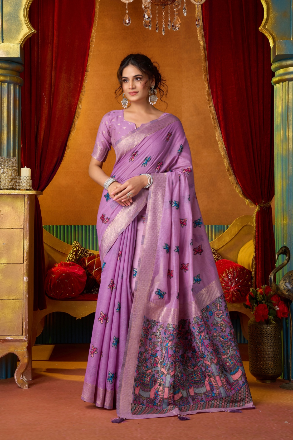 Purple Heritage Woven Modal Silk Saree