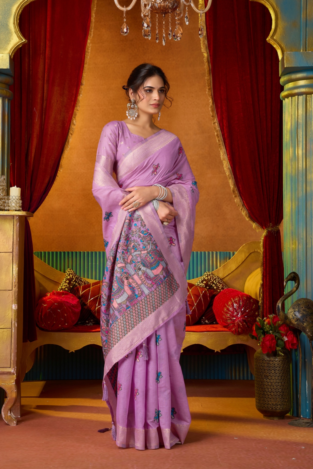 Purple Heritage Woven Modal Silk Saree