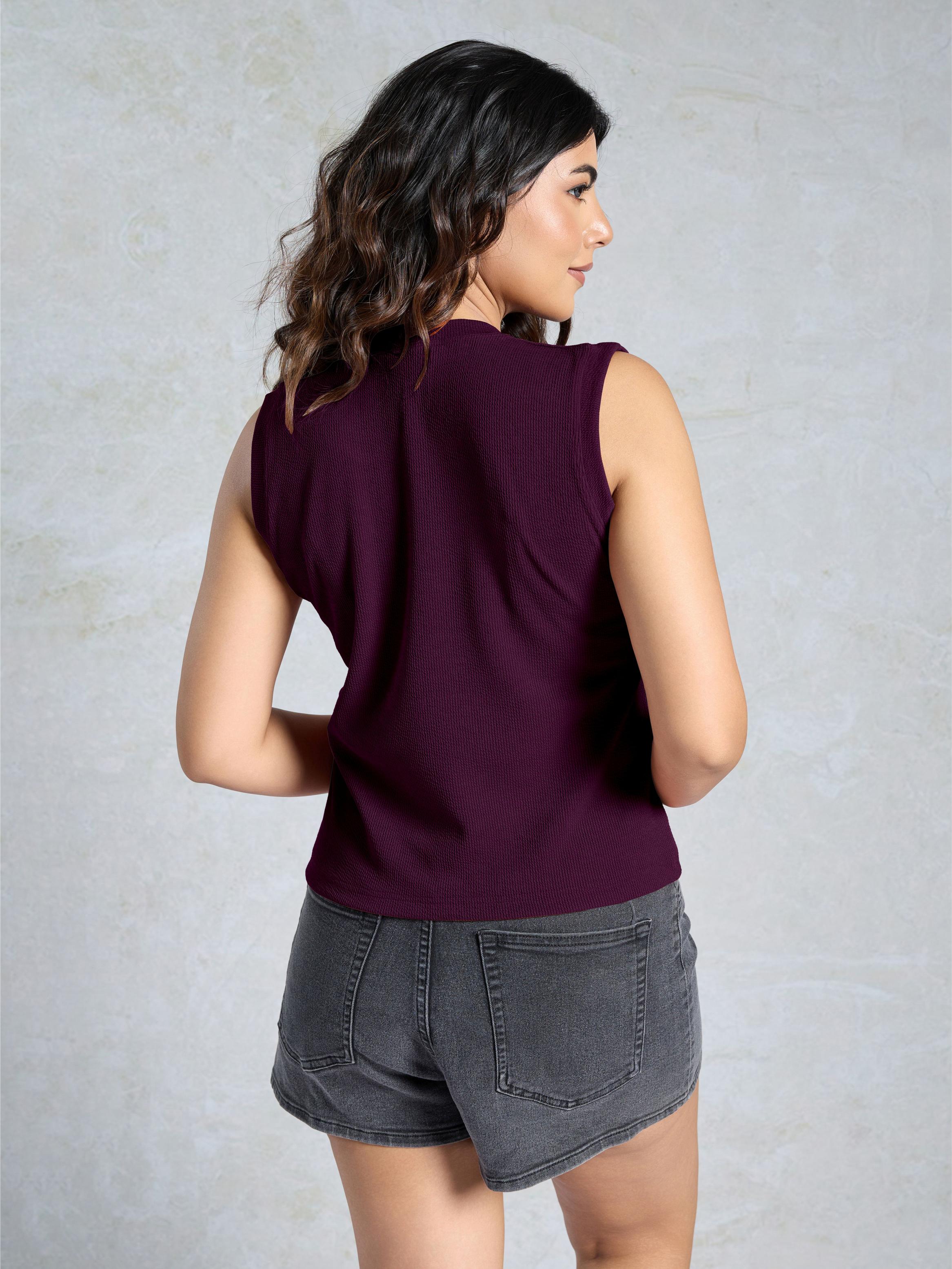 Purple Knitted Women’s Tank Top — alternate view