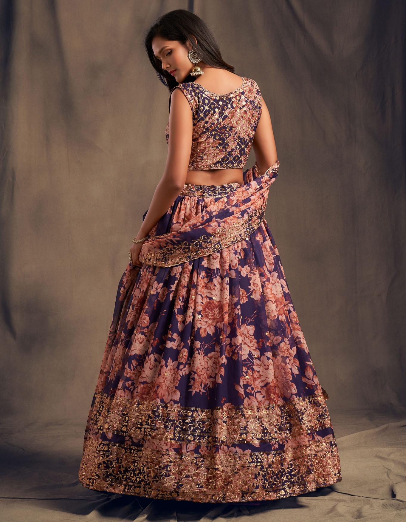 Purple Organza Lehenga Choli — alternate view