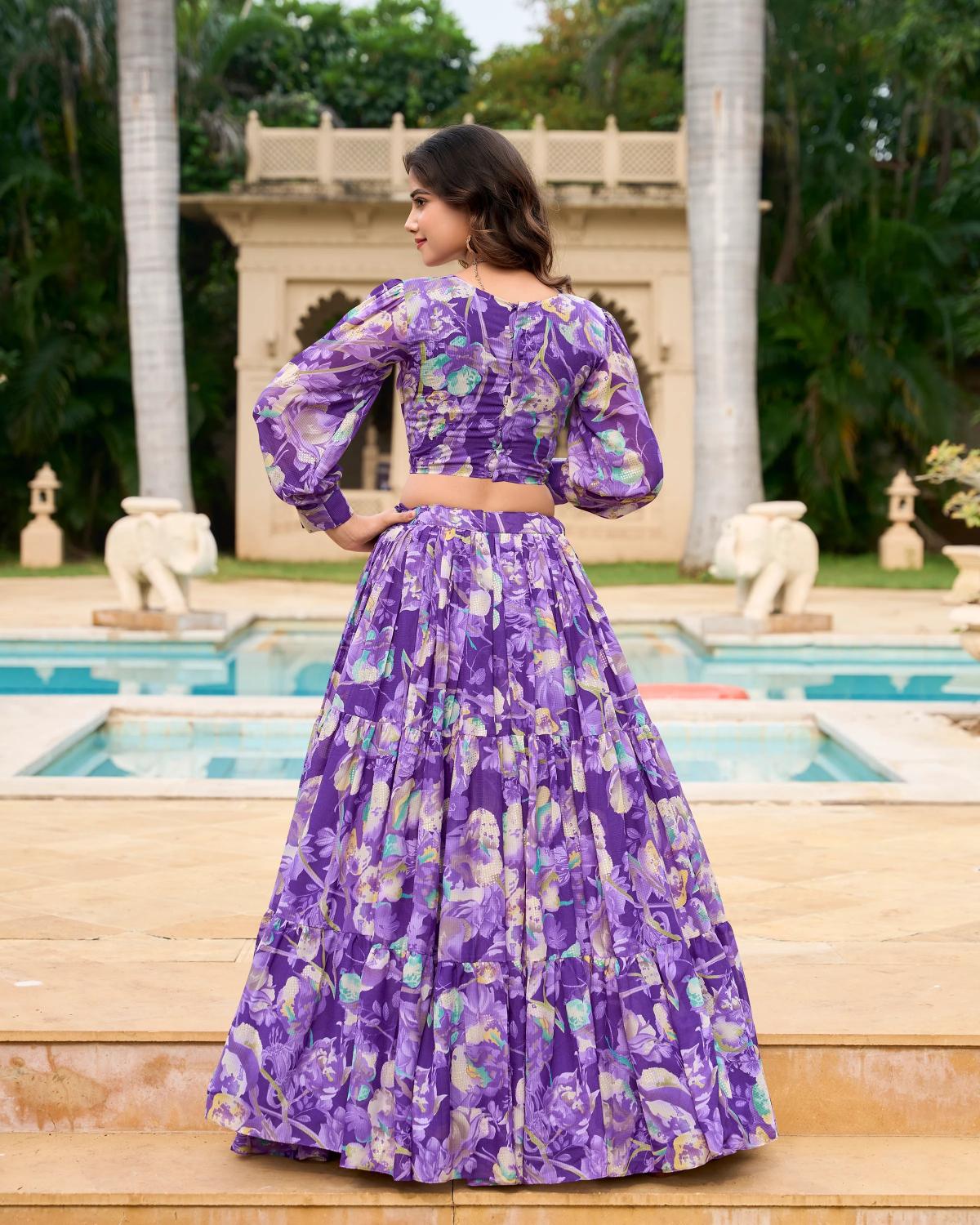 Purple Printed Lehenga — alternate view