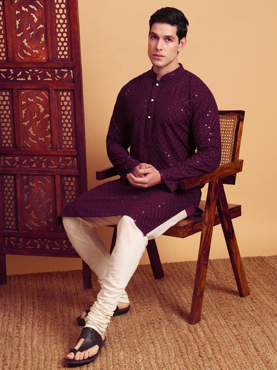 Purple Rayon Kurta Payjama — alternate view