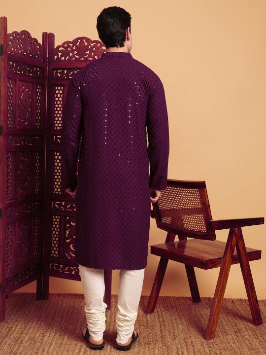 Purple Rayon Kurta Payjama