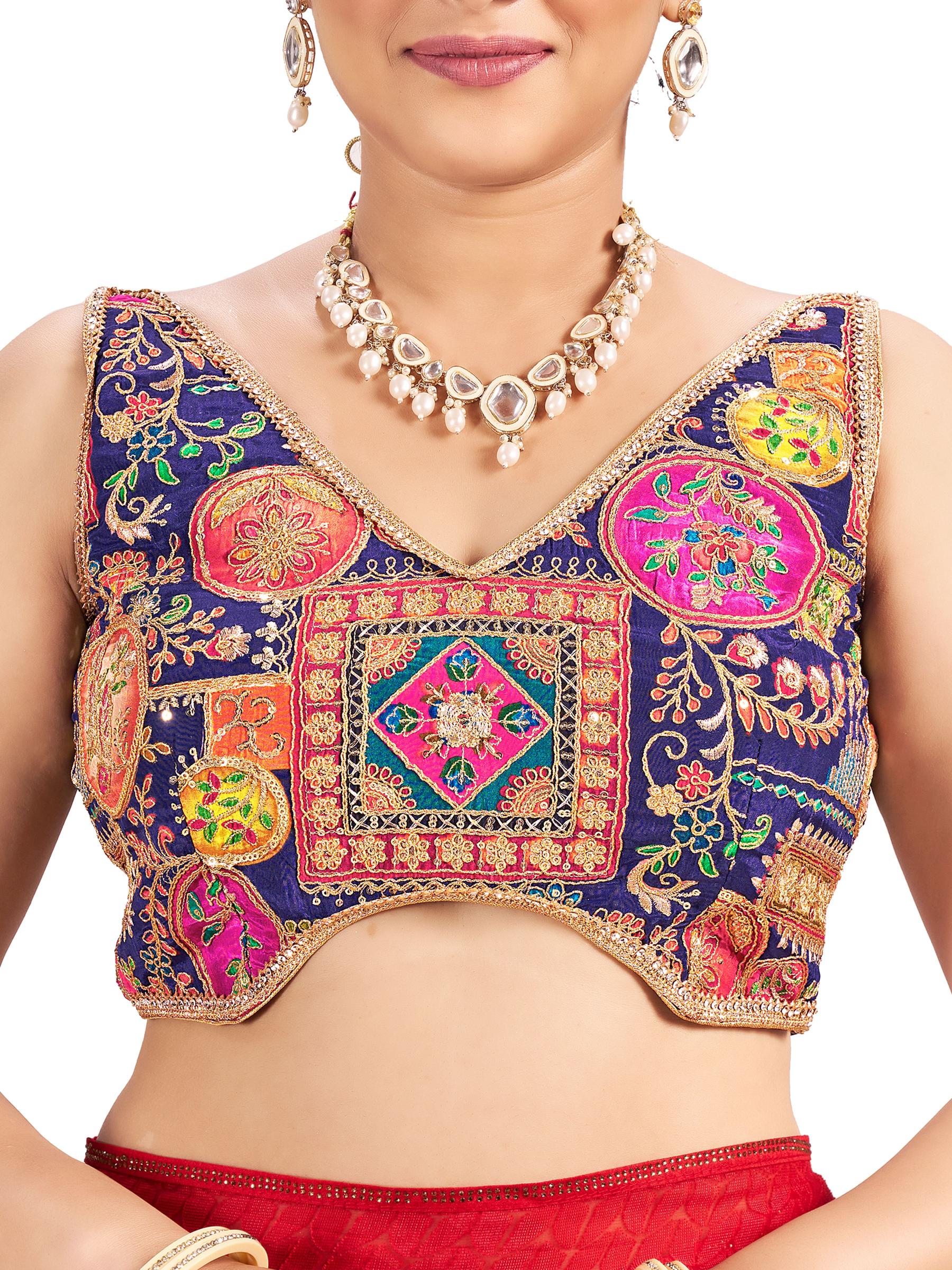 Purple Silk Readymade Blouse