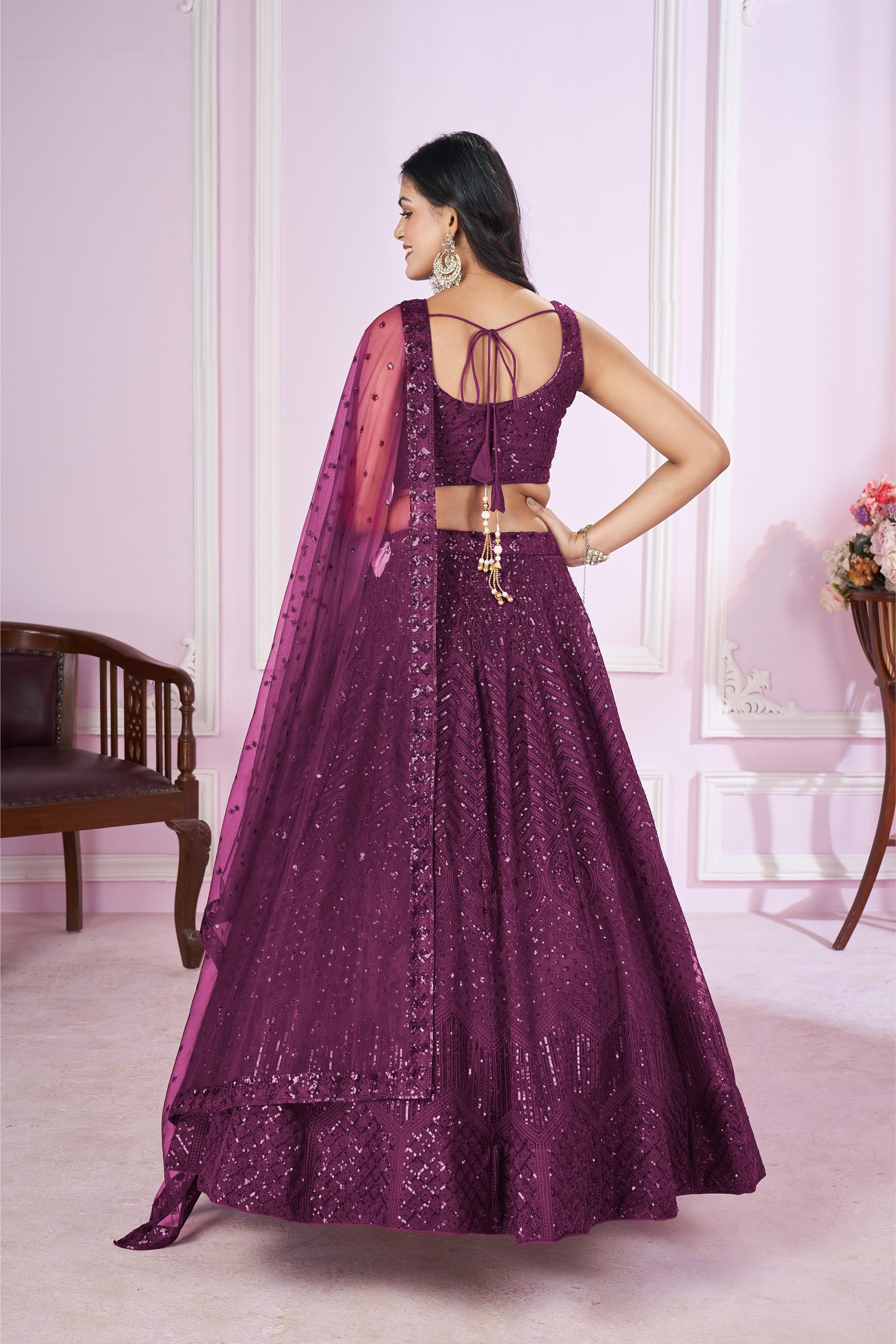 Purple Soft Net Lehenga Choli — alternate view