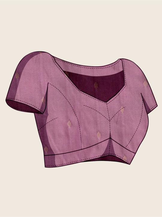 Purple Soft Silk Zari Designer Saree