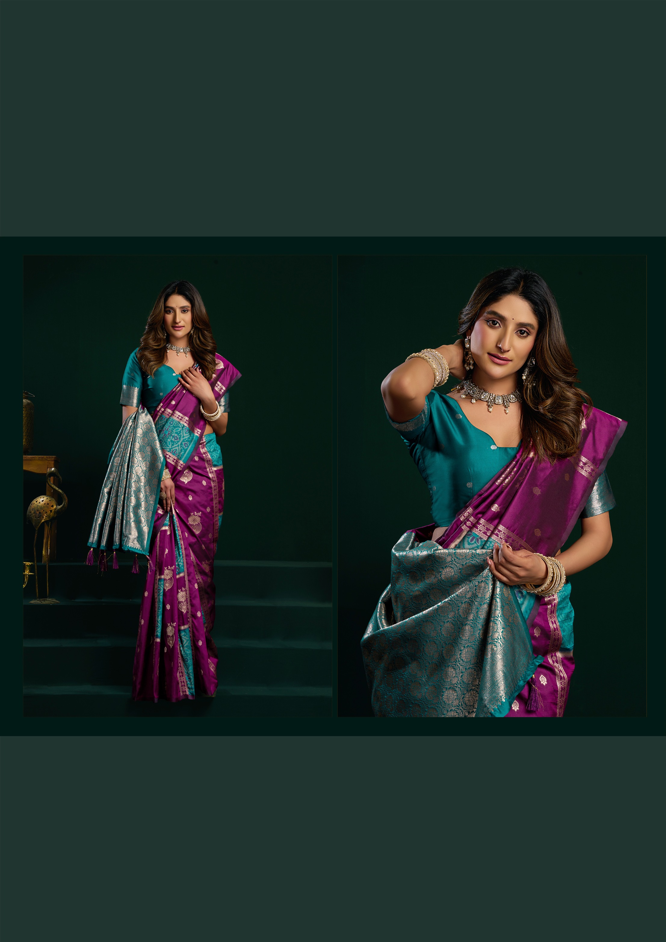 Purple Woven Zari Soft Silk Designer Saree