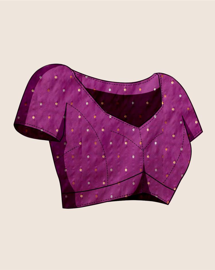 Purple Zari Woven Jacquard Silk Saree