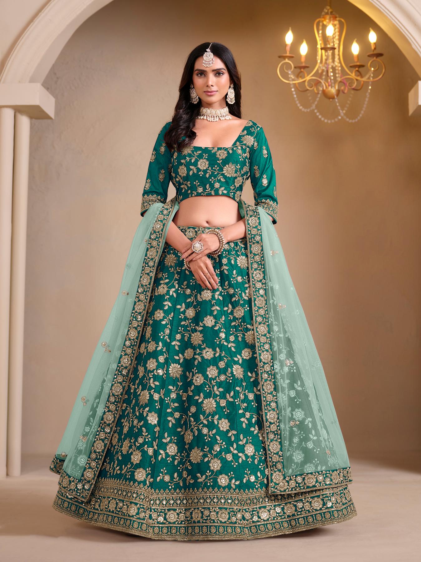 Rama Art Silk Embroidery Lehenga