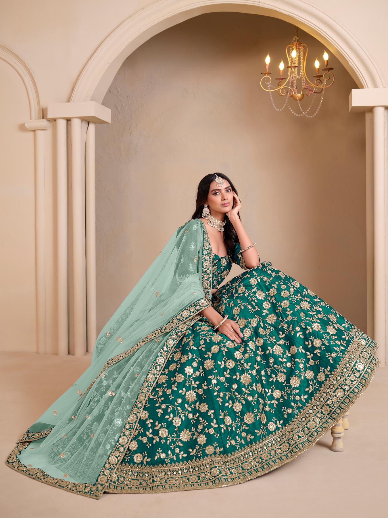 Rama Art Silk Embroidery Lehenga