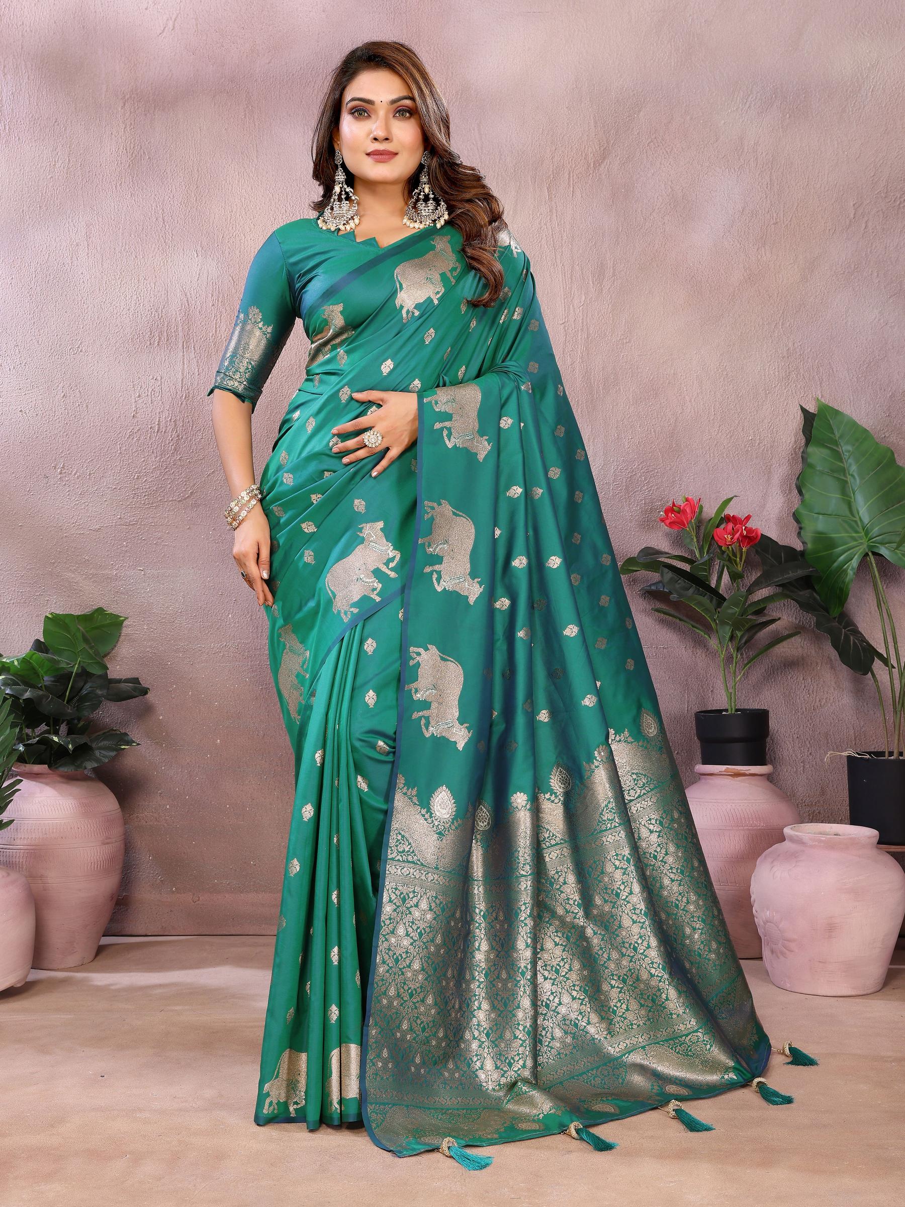 Rama Banarasi Silk Saree